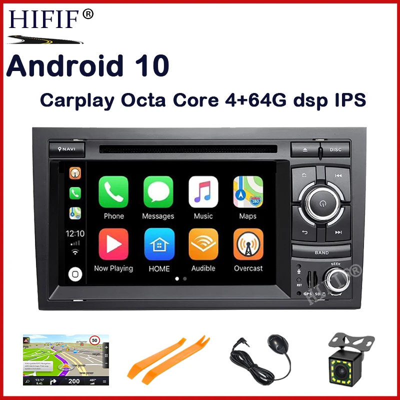 DSP Android 10 автомобильный стерео DVD мультимедийный плеер для Audi A4 S4 RS4 2002 2007 с WiFi BT GPS