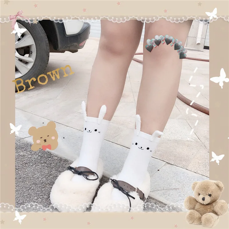 

1Pair Women's Socks Cotton Stockings White Rabbit Suit Exclusive Lolita dress hot sale