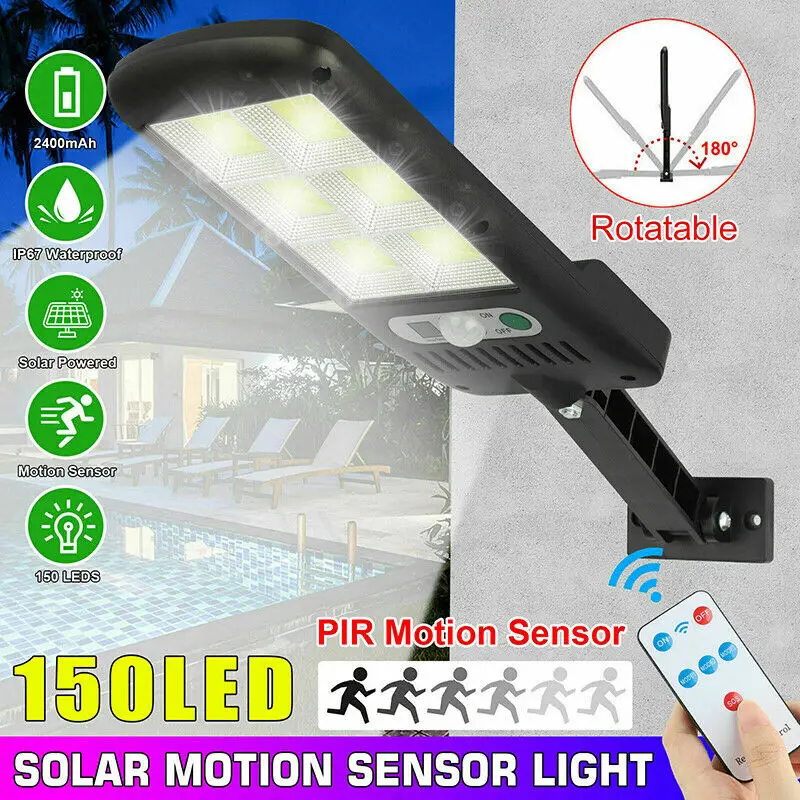 

Outdoor Waterproof 150 LED Solar Street Light For Yard Garden Street Lighting