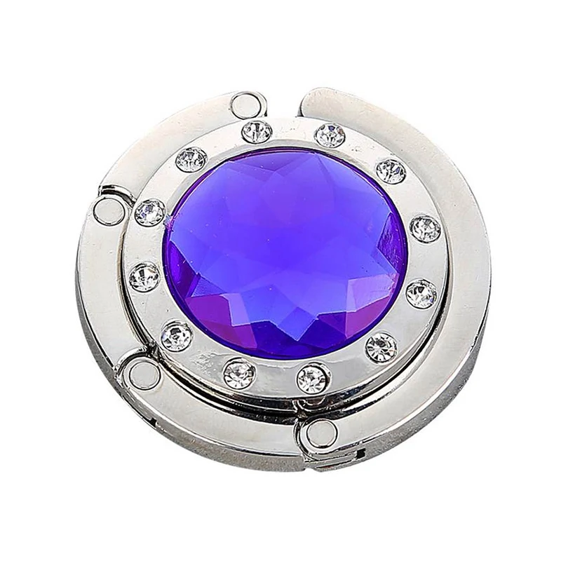 Dark Purple Крючок Портативный Волшебный крючок сумка складная вешалка Прочный Стол Держатель кристалл сплав крючок для сумки вешалка для домашнего хранения - Цвет: Dark Purple