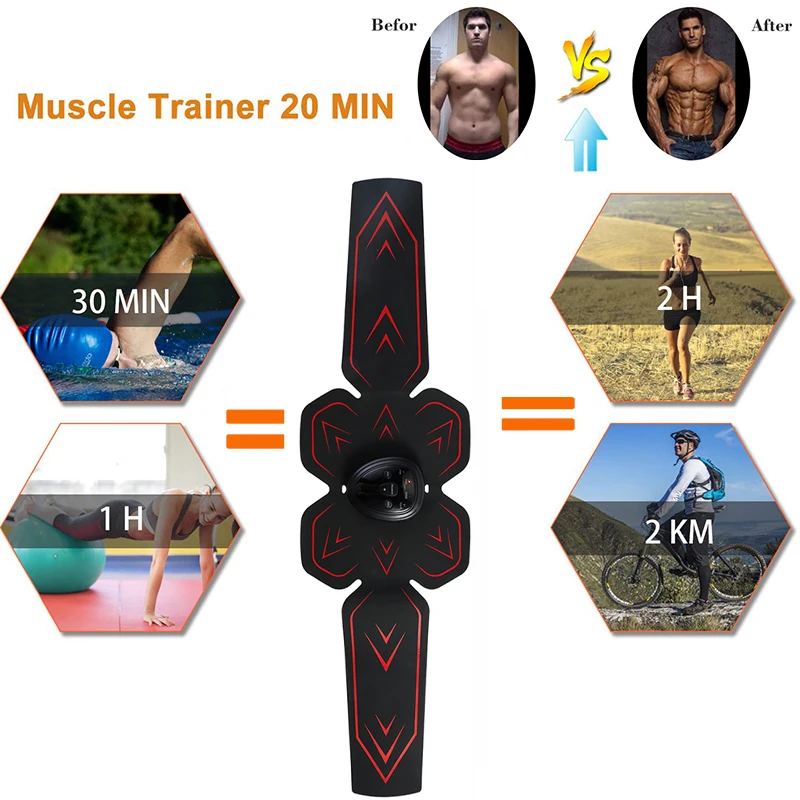 

Slimming Machine Stimulator Abdominal Muscle EMS Trainer Vibration Fitness Massager Abdomen Training Shaper Fitness Equipment
