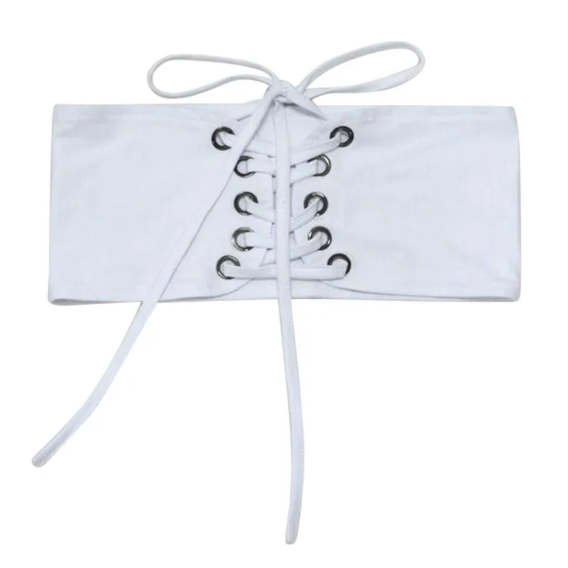 Новый Модный женский винтажный трикотажный корсет на шнуровке бандаж однотонный