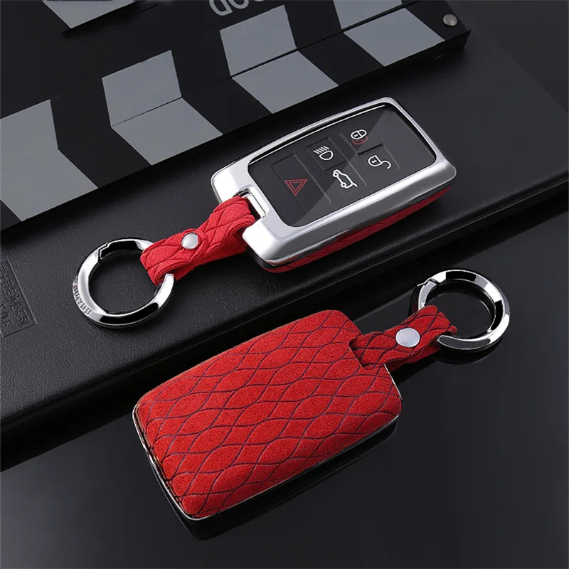 B-red Меховой чехол с откидной крышкой для ключей для Land Rover RANGE ROVER SPORT freelander 2 DISCOVERY 4 5 Evoque XE XJ XJL XF автомобильные аксессуары - Название цвета: B-red