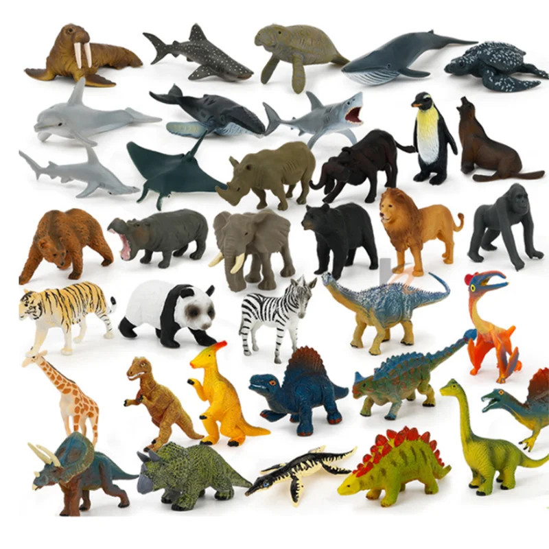 

12Pcs/Pack Dinosaur Learning Toys Simulated Action Figure Mini Wild Animals Model Toy Panada Elephant Orangutan Lion Bear Model