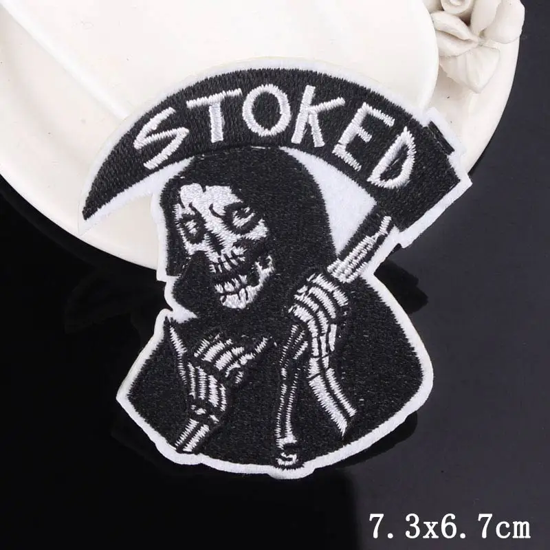 

Band Music Patch Heat-adhesive Embroidered Patches For Clothing Iron On Patches On Clothes Embroidery/Punk Patch Biker Stripe