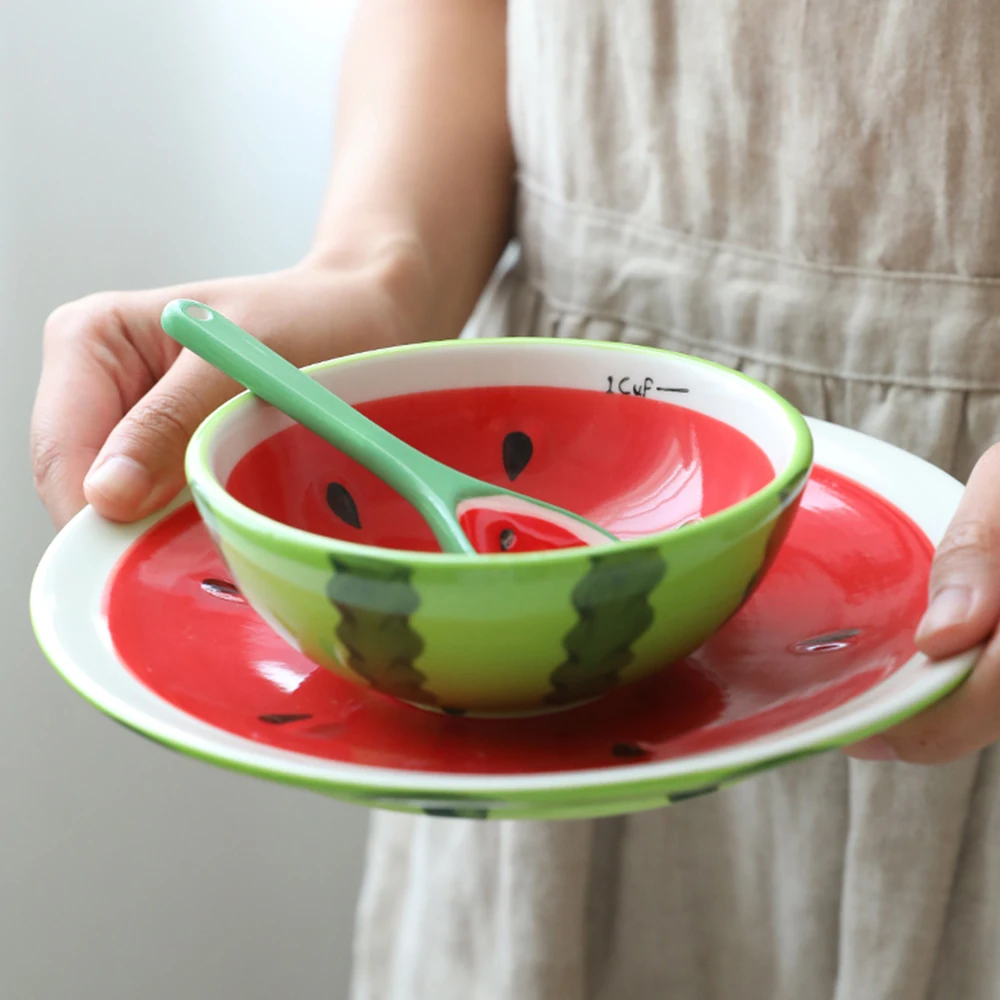 Мультяшные фрукты лимон арбуз дизайн детская тарелка для еды кухонная