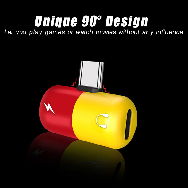 Адаптер для наушников 2 в 1 симпатичная капсула Тип c otg usb к type c|Переходники и