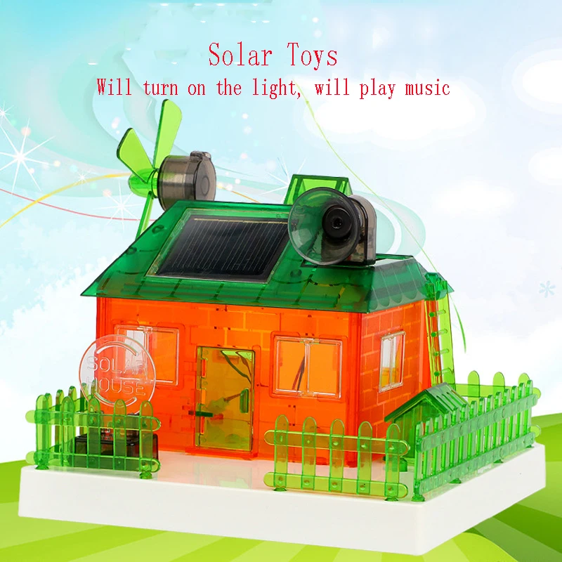 

Solar Cell Plate Windmill Room Powered Solar Toy luminous Music Box DIY developmental toys Metal Plastic Christmas Gfit foy kid
