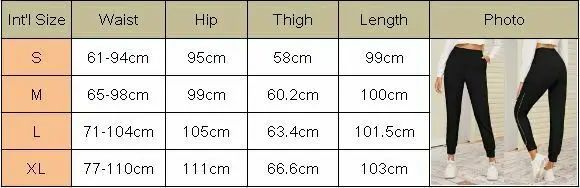 

Outdoor Cycling Pants 2019 New Women Black Zipper Hem Elastic Waist Gym Long Sweatpants Trousers Breathable Bike