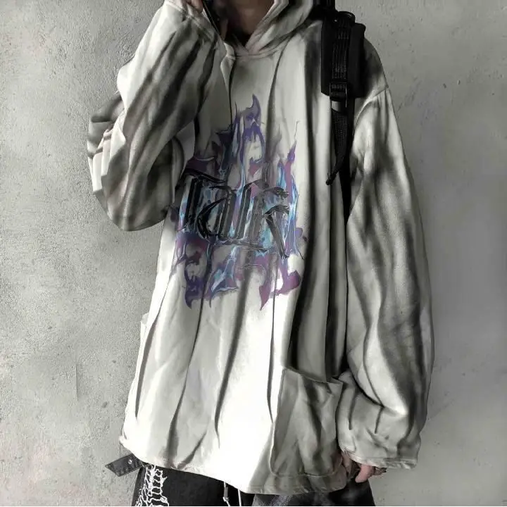 Куртка Мужская/Женская свободная с капюшоном и надписью | Мужская одежда