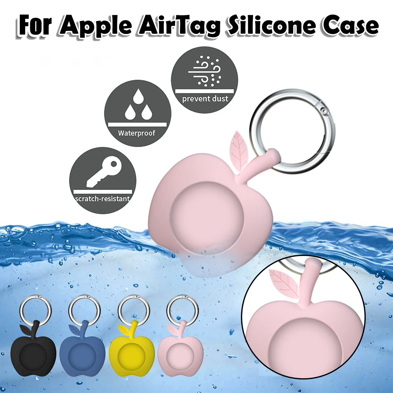 

Fruit Shape 1PC Silicone Protective Case For Apple Airtag Case Silica Gel Luxury Protective Cover For Airtags 4 Colors