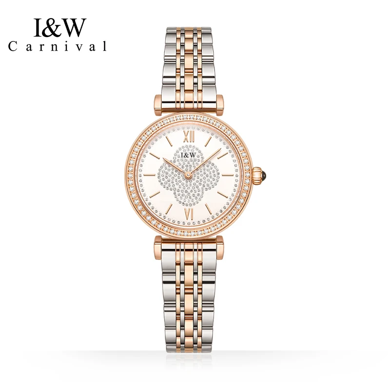 CARNIVAL Brand Women Fashion Watch Waterproof Bracelet Lady Casual Crystal Girl Quartz Wristwatch Female Clock Relogio Feminino