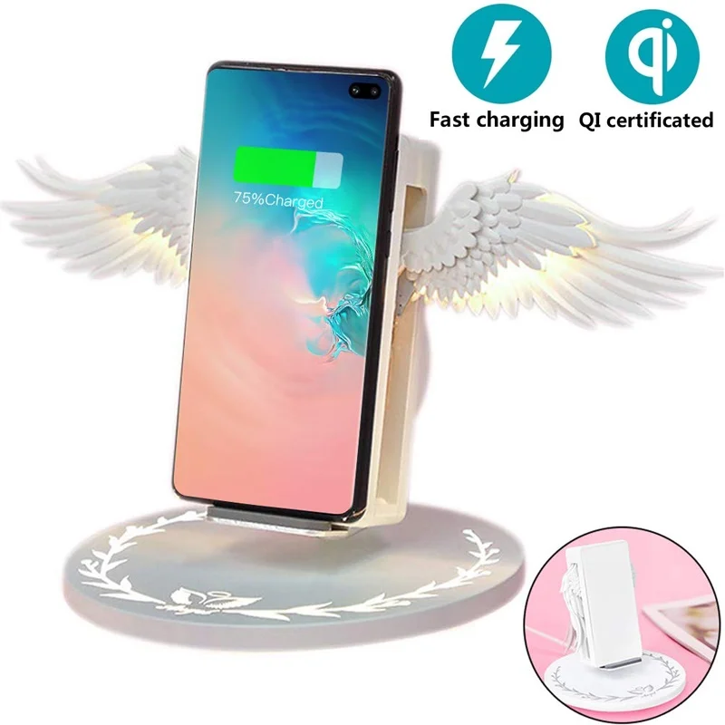 Wireless Charger Tongdaytech Magic Angel 10 Вт Qi Беспроводное зарядное устройство для iPhone X 8 11Pro Max быстрое зарядное устройство Pad Быстрая зарядка для samsung S8 S10 Plus - Тип штекера: Wireless Charger
