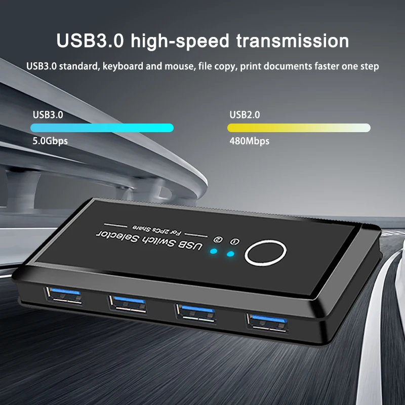 KVM переключатель USB 3 0 2 с удлинителем для клавиатуры мыши принтера шт. совместное