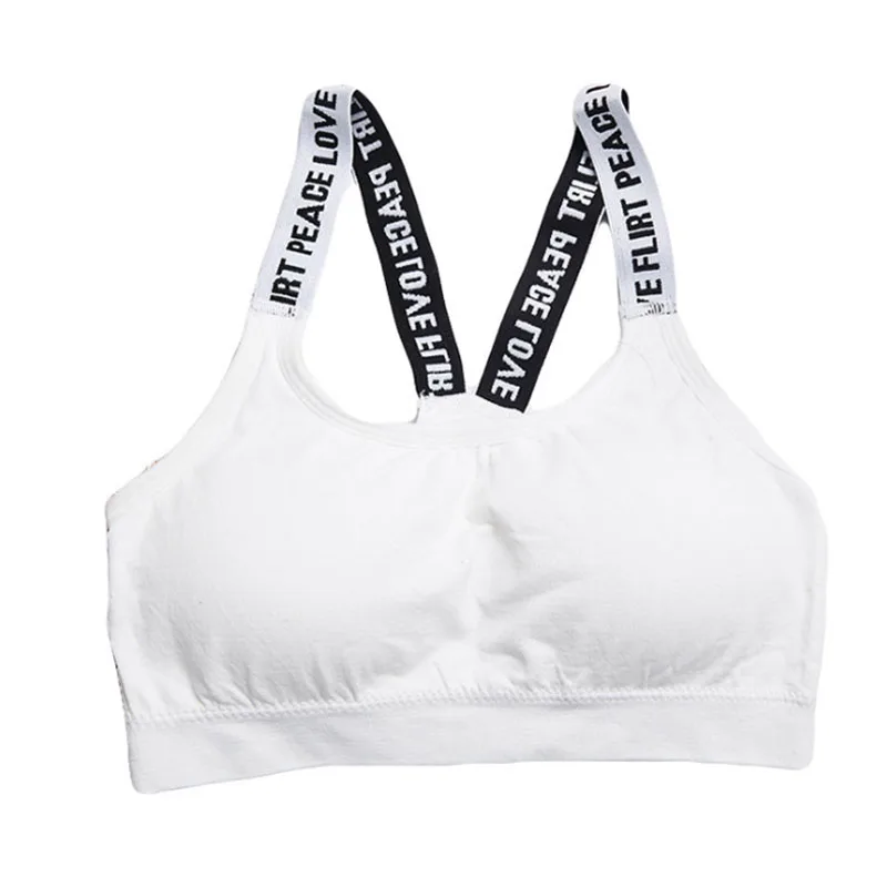 

New Fashion Women Sports Bras Fitness Top Letters Parachute Vest Yoga Black White Running Female Underwear Gym Crop Push Up H19