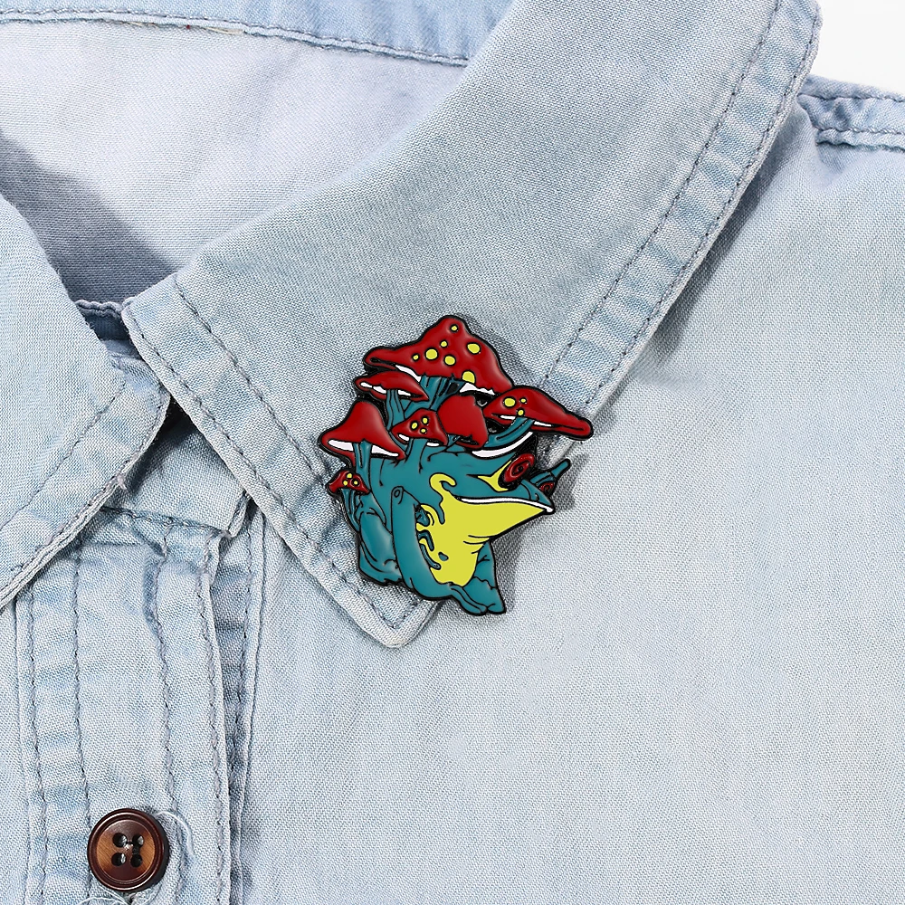 Брошь в виде гриба жабы эмалированная психоделическая забавная лягушка значок