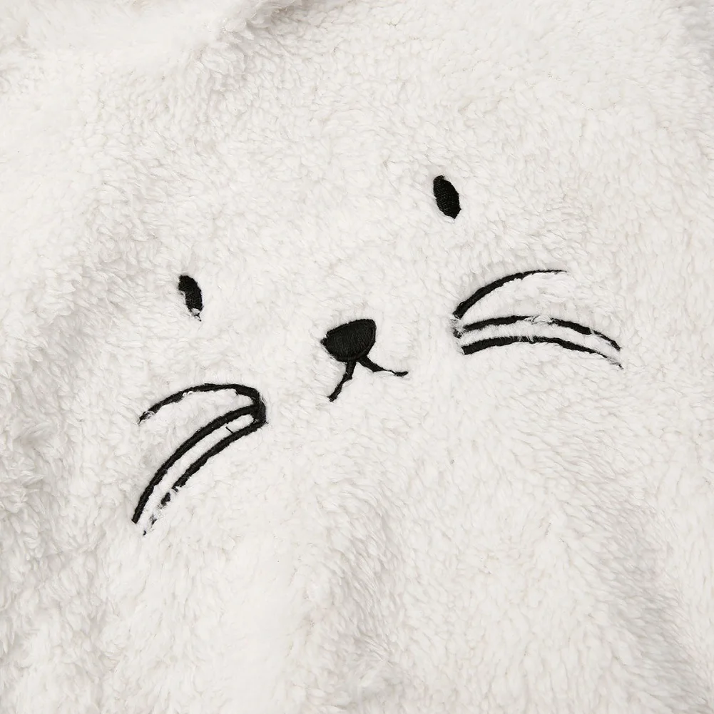 Citgeett/Зимний Детский пушистый теплый комбинезон с заячьими ушками для