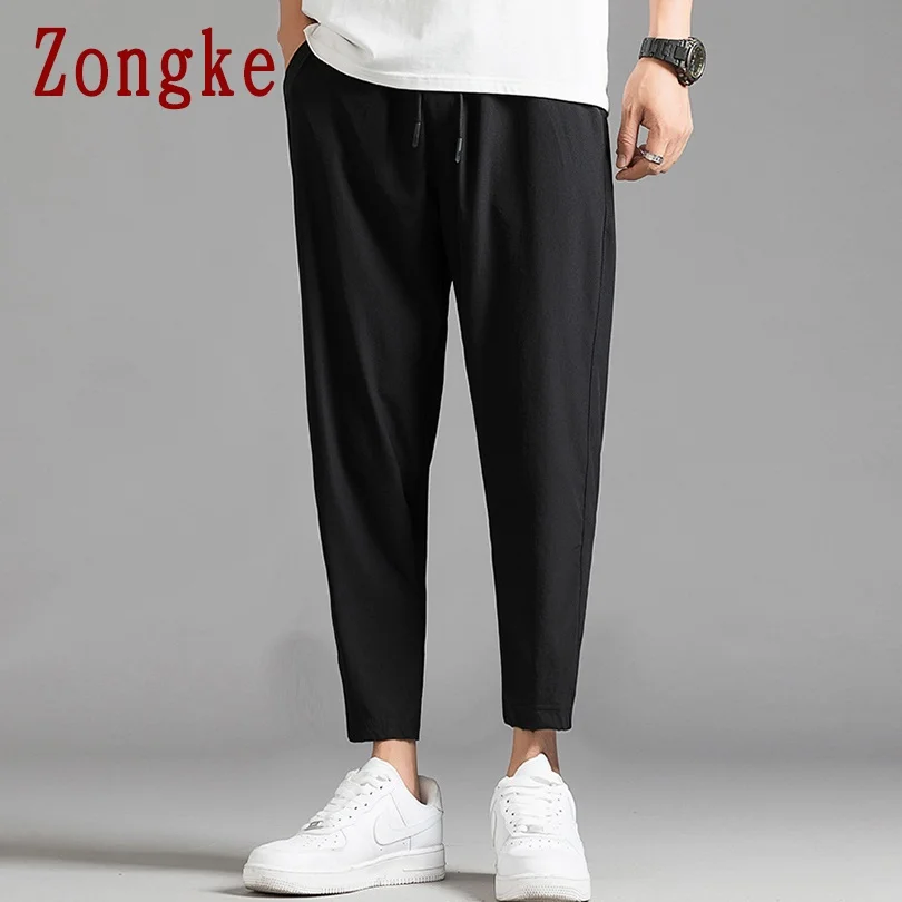 

Zongke Ankle-Length Casual Pants Men Clothing Sweatpants Men Japanese Streetwear Men Pants M-4XL 2021 New Arrival