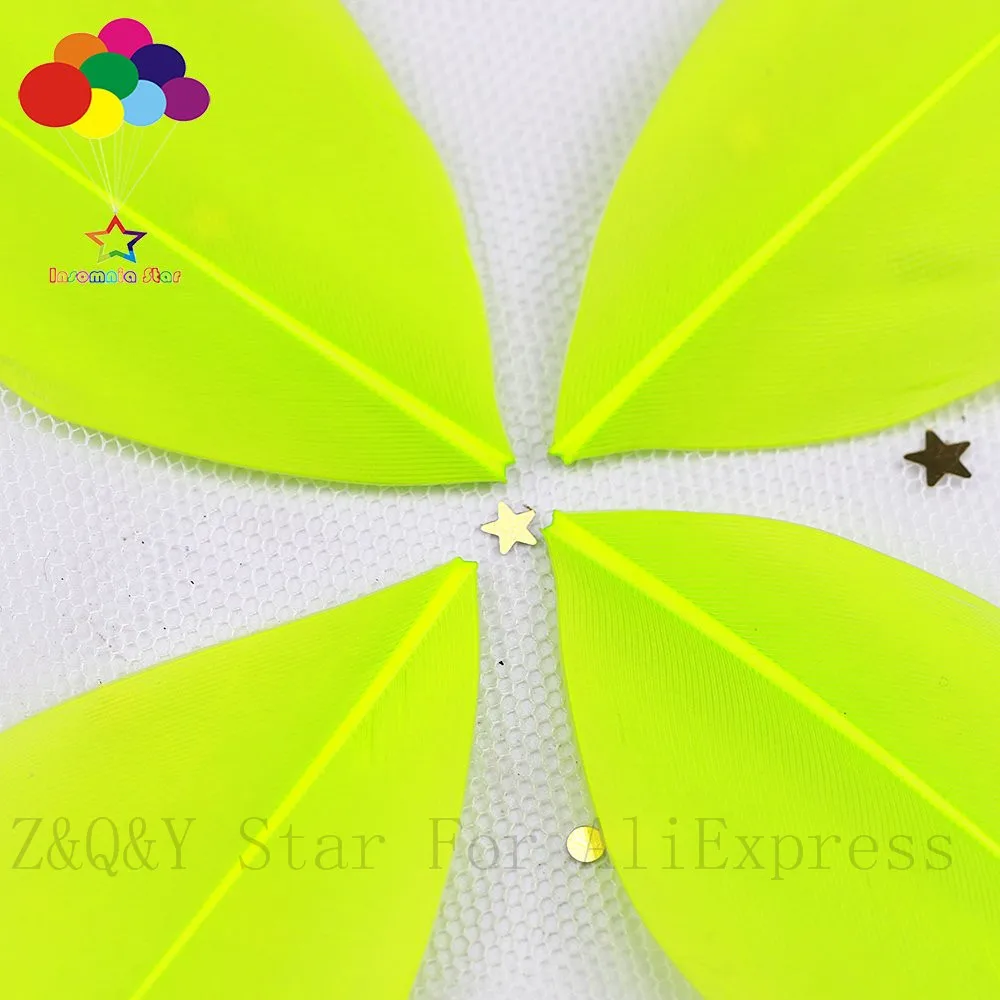 Натуральные 5-9 см гусиные перья твердая плавающая голова окрашенная флуоресцентная 100 шт. DIY ремесло ювелирные изделия шар пузыря декоративное перо