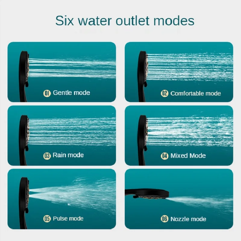 seven speed regulation hand held shower head universal interface water temperature reminder supercharged bathroom accessories free global shipping