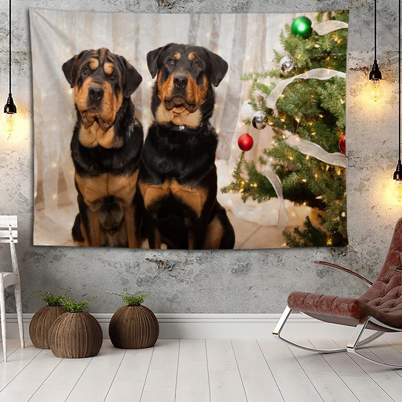 

Hot Sale Custom High Quality Rottweiler Wall Hanging HD Landscape 3D Printing Digital Printing Home Decoration Tapestry