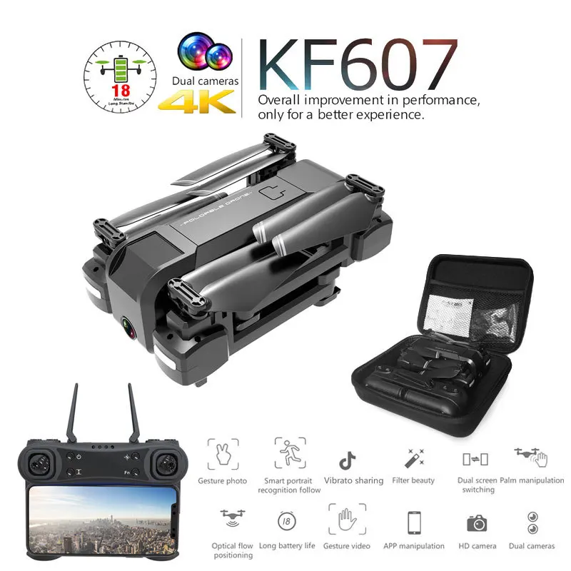 KF607 WI-FI FPV RC складной Дрон широкоугольная HD 1080P 4K Камера Безголовый режим