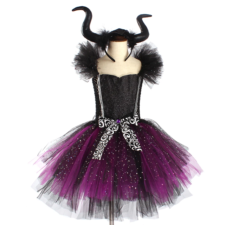 Dark Angel Costume Dress Wing Girls Evil Cosplay Outfits Clothing Baby Scary Halloween For Performance Carnival Disguise | Тематическая