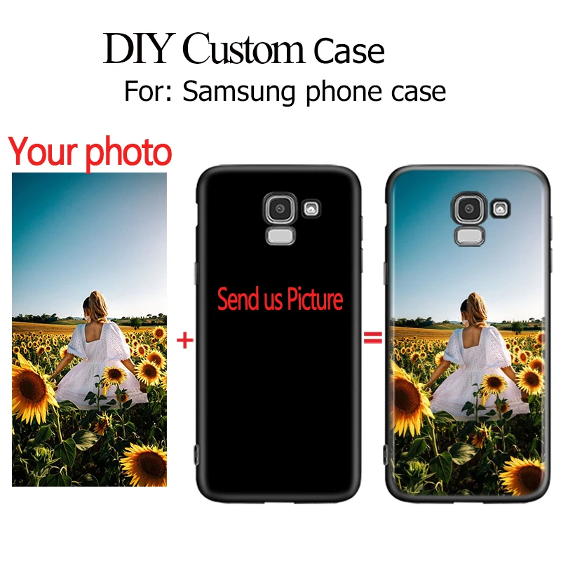 

Black Silicone Cover DIY Custom Personalized for Samsung Galaxy Note 10 Plus 10 Pro 9 8 S11 S11E S10 S9 S8 Plus S7 S6 Phone Case