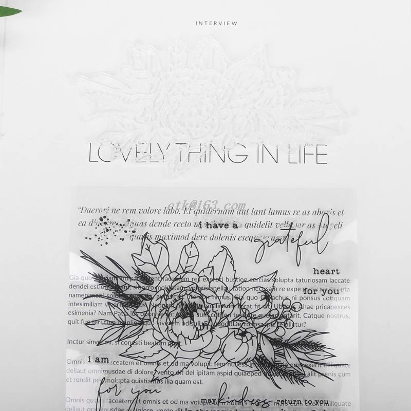 Цветок DIY силиконовый прозрачный штамп цепляться печать тиснение для