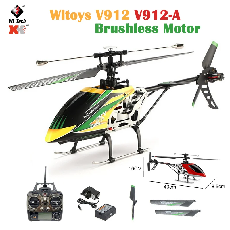 

WLtoys V912 V912-A RC вертолет с бесщеточным Мотором 4CH 2,4G с одним лезвием, передняя фара, Радиоуправляемый квадрокоптер, Дрон с большим планшетом