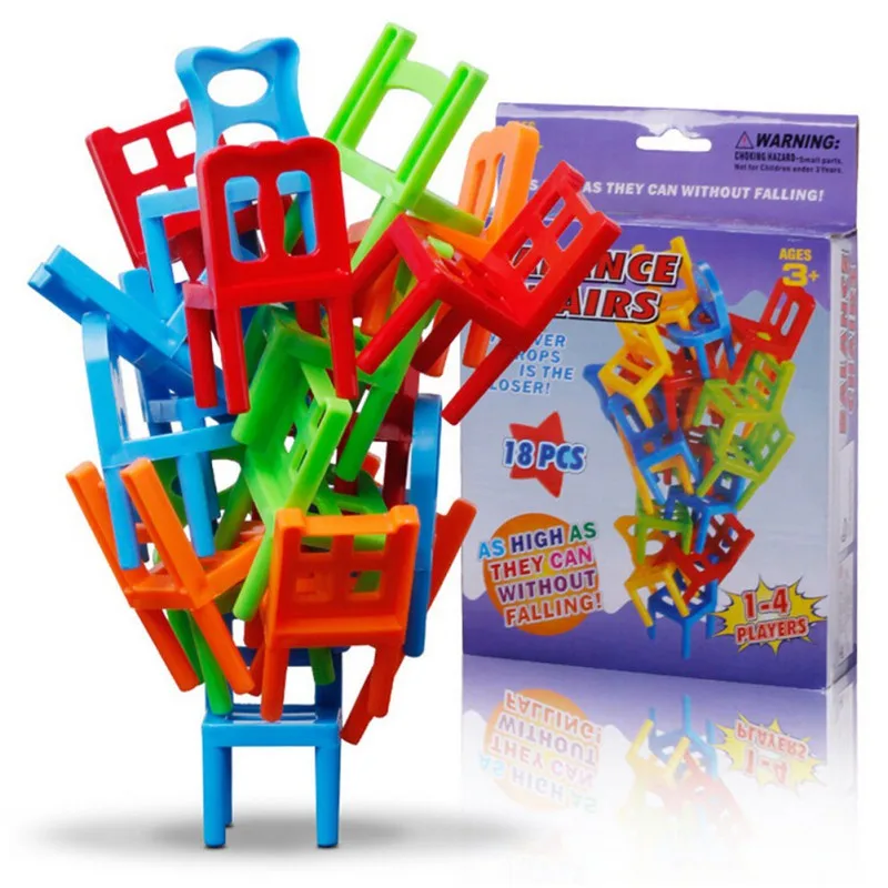 

18pcs/set Board Game Balance Chairs Adult Kids Stacking Game Parent-child DIY Interactive Camping Home Toy