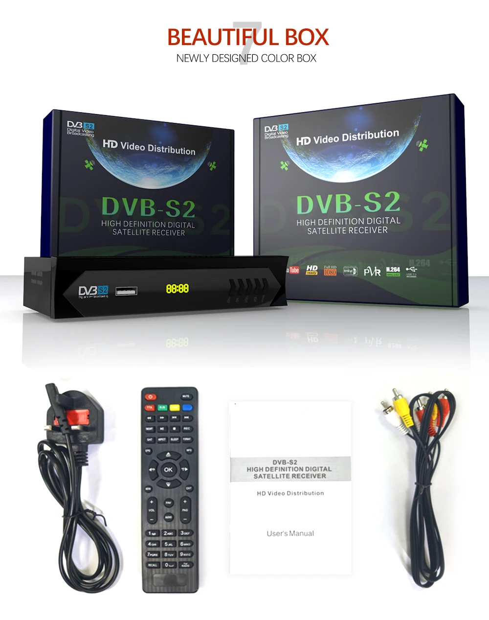 Vmade DVB-S2 спутниковый ресивер Стандартный телеприставка поддержка Xtream IPTV Youtube Biss ключ Cccamd Newcamd HD рецептор