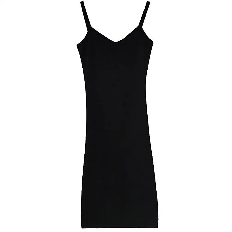 

black Spaghetti Strap Bodycon Jersey Cami Sexy Slip Dress Women 2020 spring Sleeveless Vestidos Basic Midi Dresses
