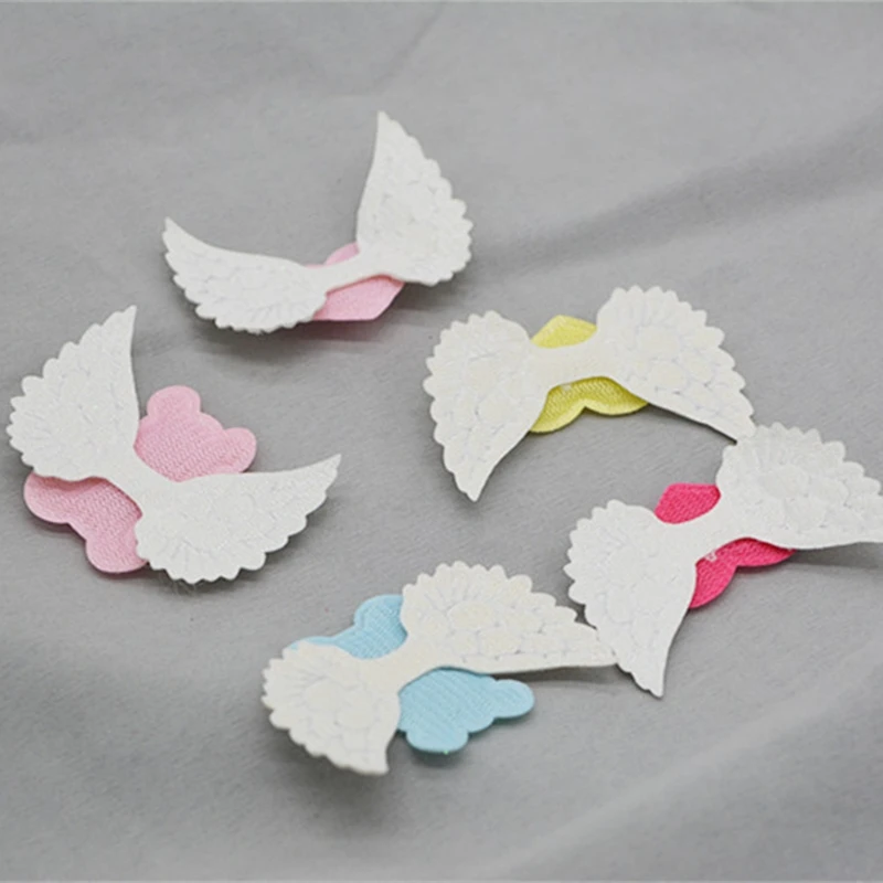 30Pcs Lovely Angel Wings Applique Ornament DIY Garment Glove BB Clip Craft Supplies Cake Baking Mold Making Decorative Materials - купить по