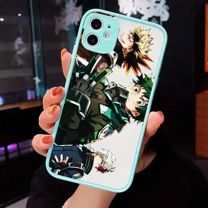 

Anime My Hero Academia deku bakugou Boku Phone Cases Matte For iPhone 12 Mini 11 Pro XR XS Max 7 8 Plus X Hard PC Back Cover
