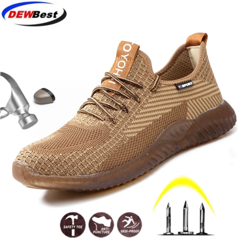 Мужские рабочие ботинки DEWBEST воздухопроницаемые со стальным носком защитная