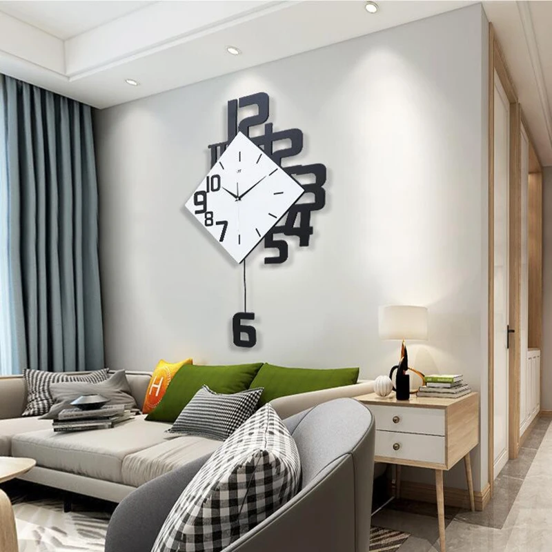 

Personalized Digital Clock Fashion European Style Living Room Wall Clock Wooden Home Decorative Wall Chart