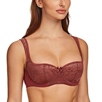 meleneca womens balconette bra with padded strap half cup underwire sexy lace