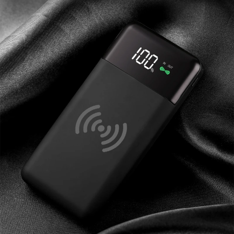 30000mAh QI Беспроводное зарядное устройство для iPhone XS Samsung S9 PowerBank LED 2 USB беспроводной