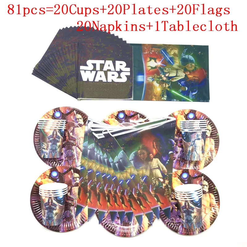 Одноразовая посуда из фильма Звездные войны бумажные тарелки с пробуждением