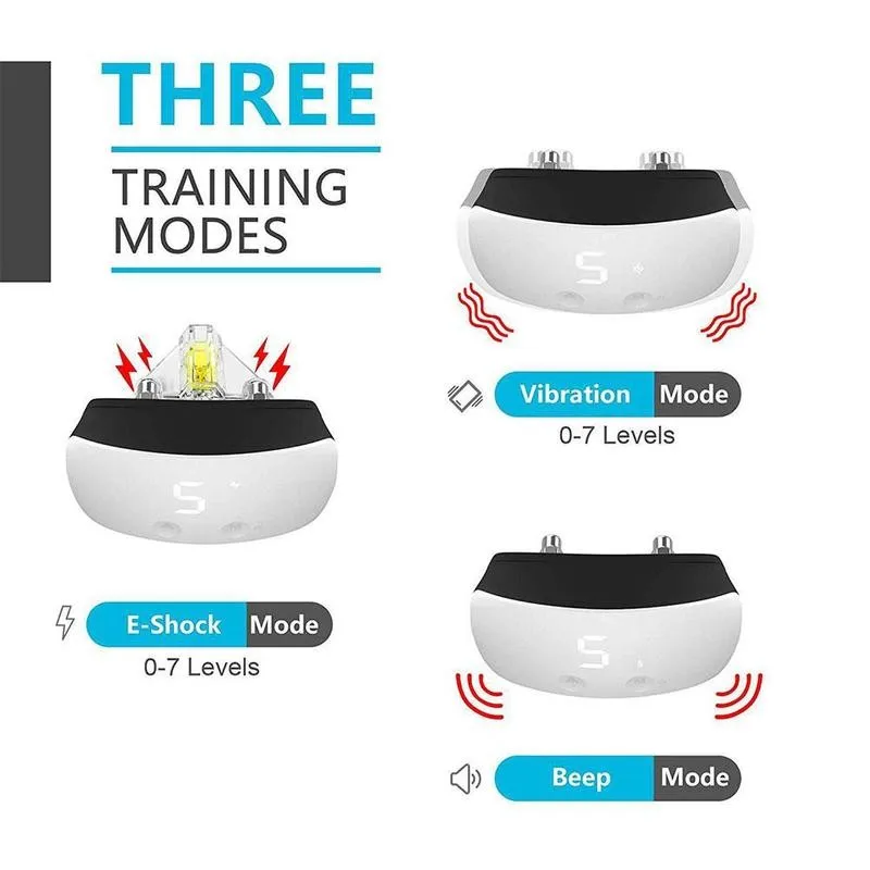 

Anti Bark Dog Collar IP67 Electric Shock Vibration Auto Collar Rechargeable Training For Dogs Beep Accessories Barking Dog O2X7