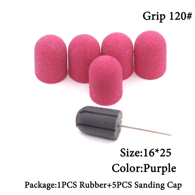 T5P16Pu12 16*25 80#120#180# шлифовальная лента для ногтей колпачок+ шлифовальная крышка оправка Резак для маникюра аппарат для маникюра фрезы для педикюра бит - Цвет: T5P16Pu12