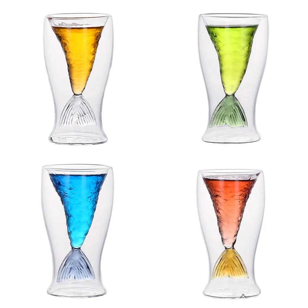 Кофейные кружки пиво Креативный дизайн рыбий хвост стеклянная чашка контейнер |