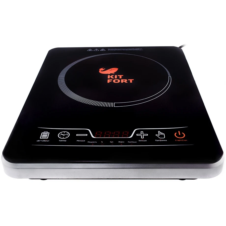 Плита Электрическая Kitfort КТ-102 черный стеклокерамика (настольная) | Бытовая