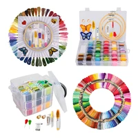 mixed color hand embroidery threads kit needlework diy embroidery hoop kit sewing thread punch pen container cross stitch floss