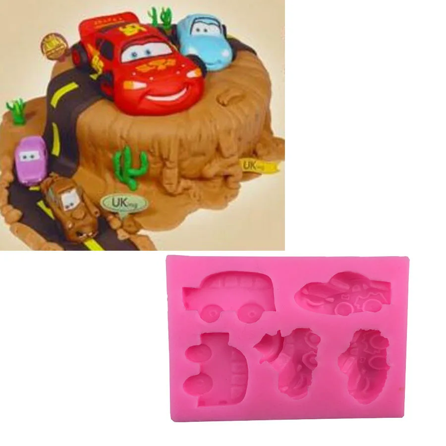 

5 Cars Silicone Fondant Cake Decoration Mold X073