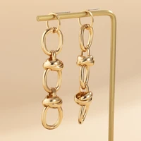modern jewelry metal tassel earrings simply design silvery golden plating geometric dangle drop earrings for women party gifts