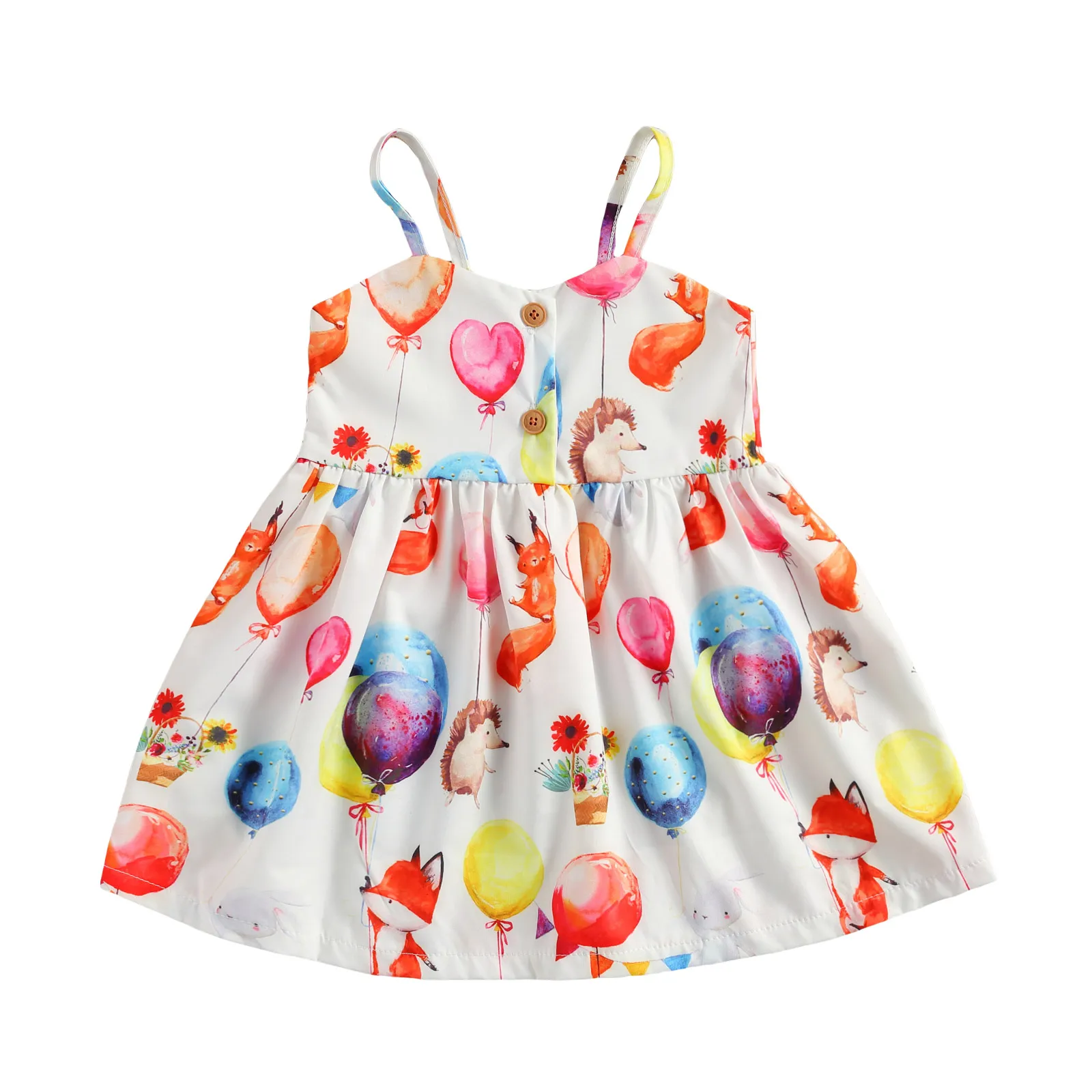 

Cartoon Animal Print Dress Sleeveless Girls 2021 Summer Bow Ball Gown Clothing Kids Baby Princess Dresses Children Clothes