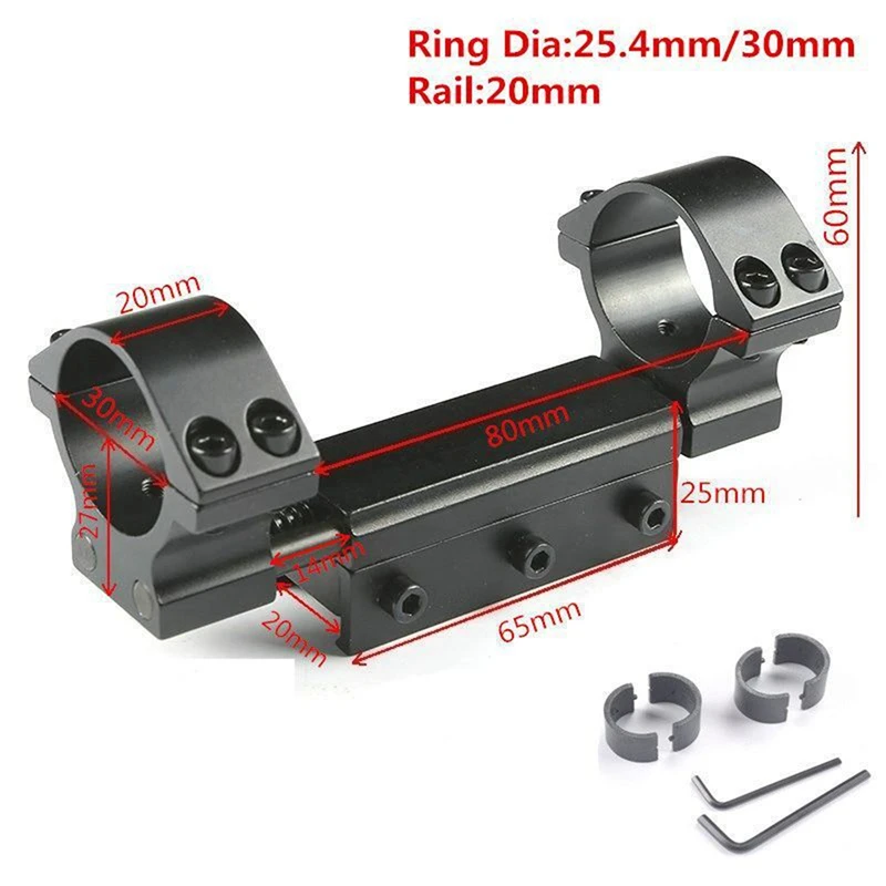 

Flat Top Dual Rings 25.4mm/30mm w/Stop Pin Adapter 20mm Rail Dovetail Weaver Rifle 11mm To 20mm Mount High Quality