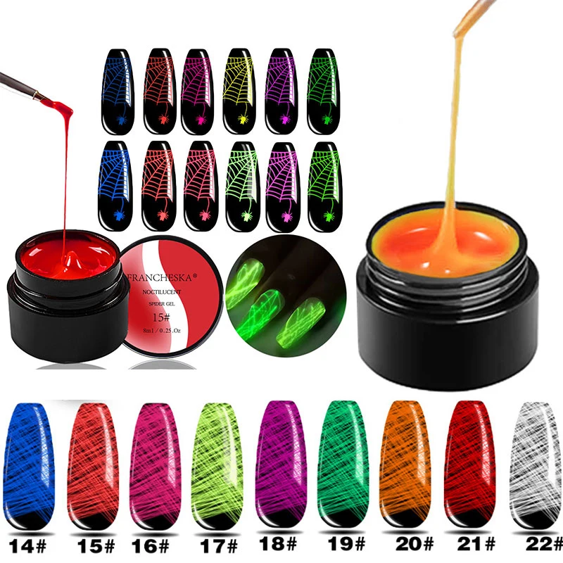 

1 Bottle Draw Wire Line Led Nail Polish New Diy Nail Art Varnish Painting Neon Luminous Nail Spider Uv Gel Diy Manicure Set